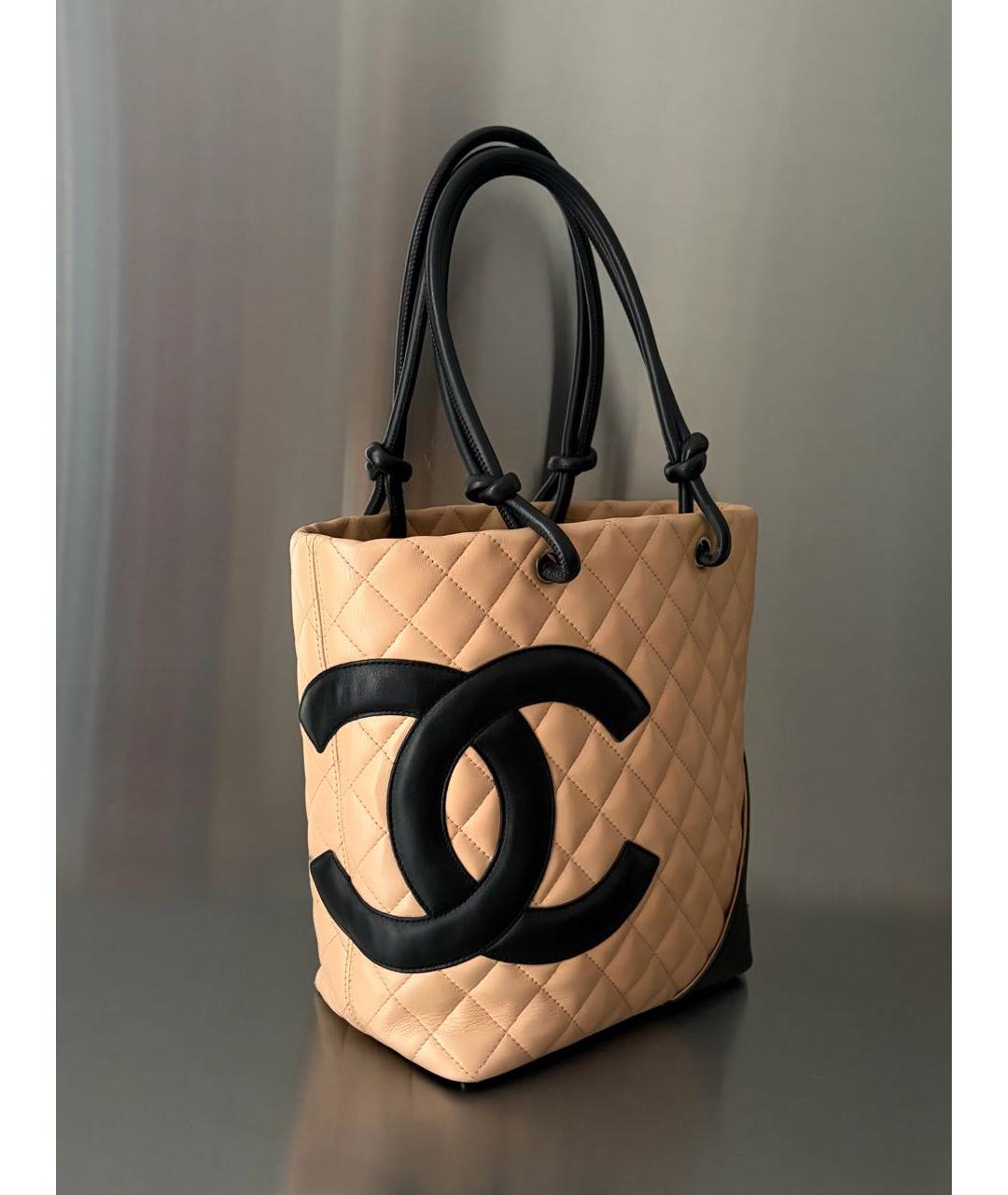 CHANEL Бежевая кожаная сумка тоут, фото 2