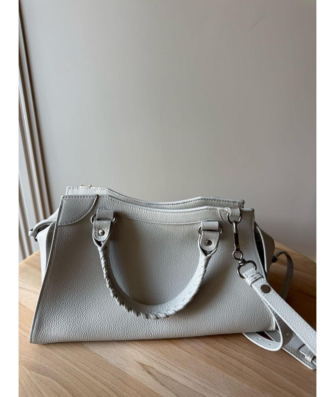 BALENCIAGA Серая кожаная сумка с короткими ручками, фото 3