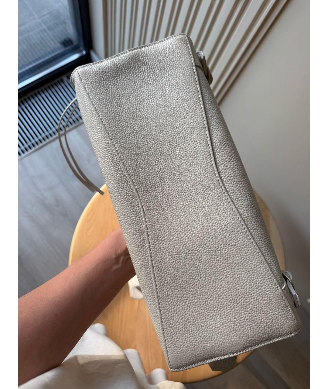 BALENCIAGA Серая кожаная сумка с короткими ручками, фото 8