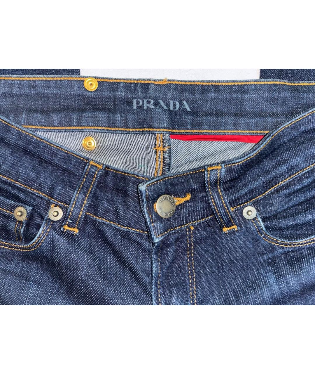 PRADA Темно-синие хлопковые джинсы слим, фото 3