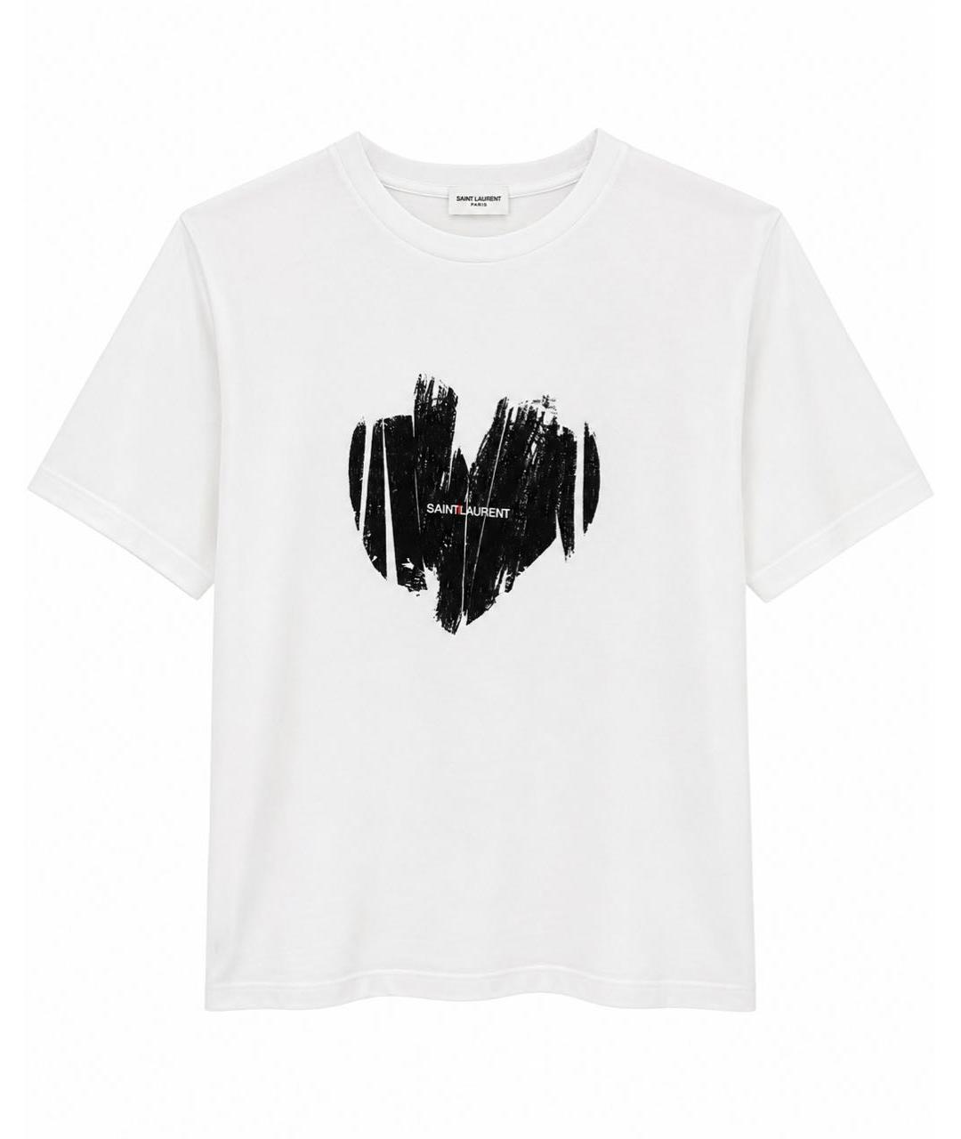 SAINT LAURENT Белая хлопковая футболка, фото 1