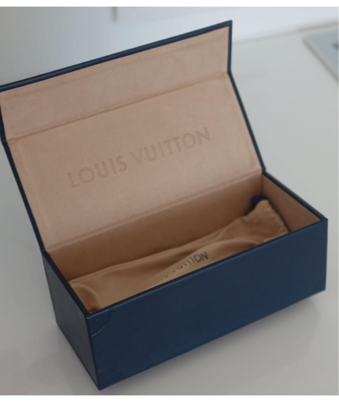 LOUIS VUITTON Золотые металлические солнцезащитные очки, фото 5
