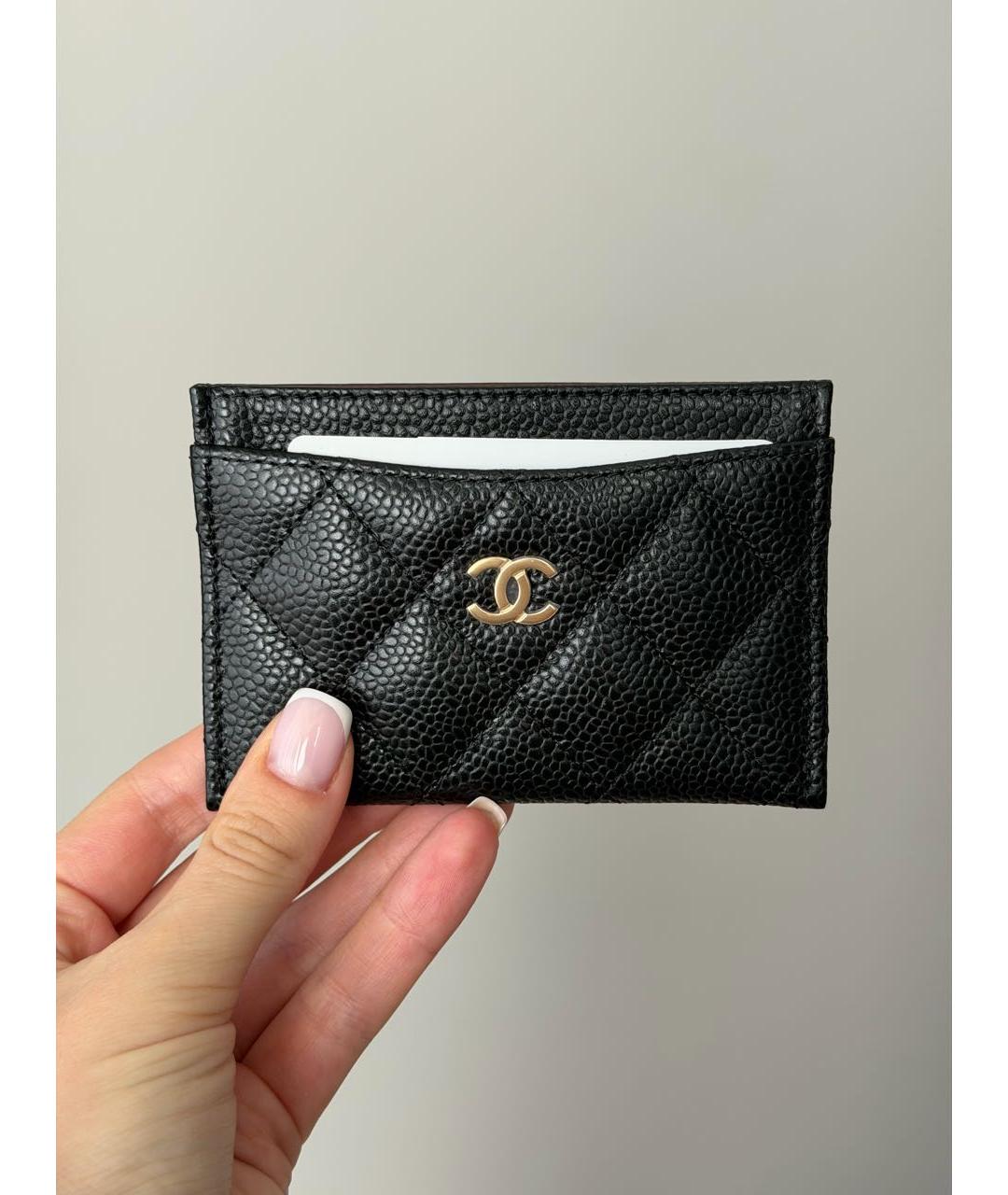 CHANEL Черный кожаный кардхолдер, фото 4