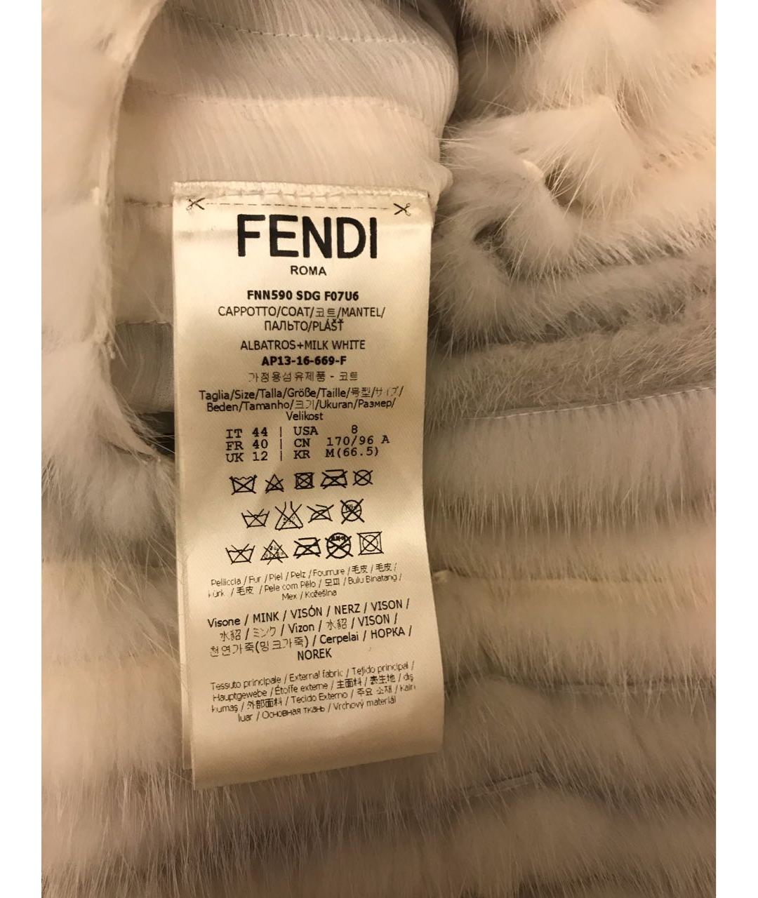 FENDI Серая меховая шуба, фото 4