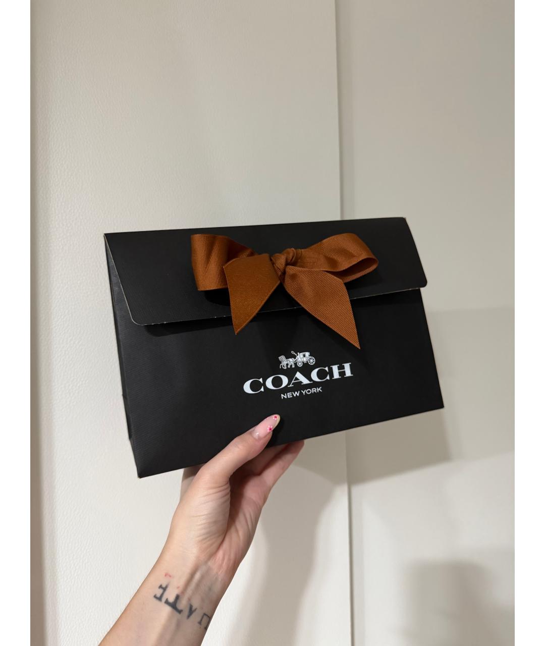 COACH Фиолетовая кожаная сумка через плечо, фото 4