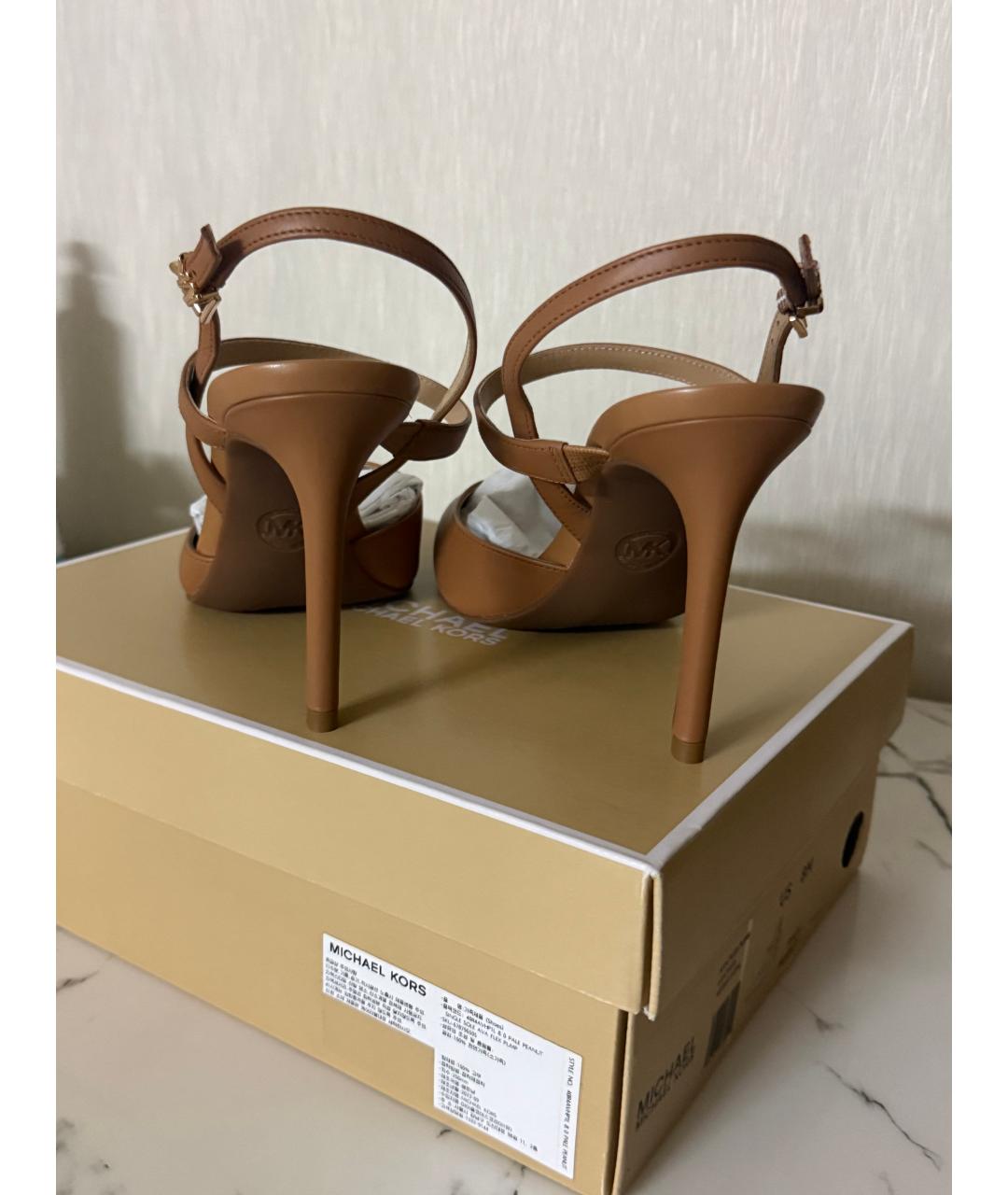 MICHAEL KORS Коричневые кожаные туфли, фото 4