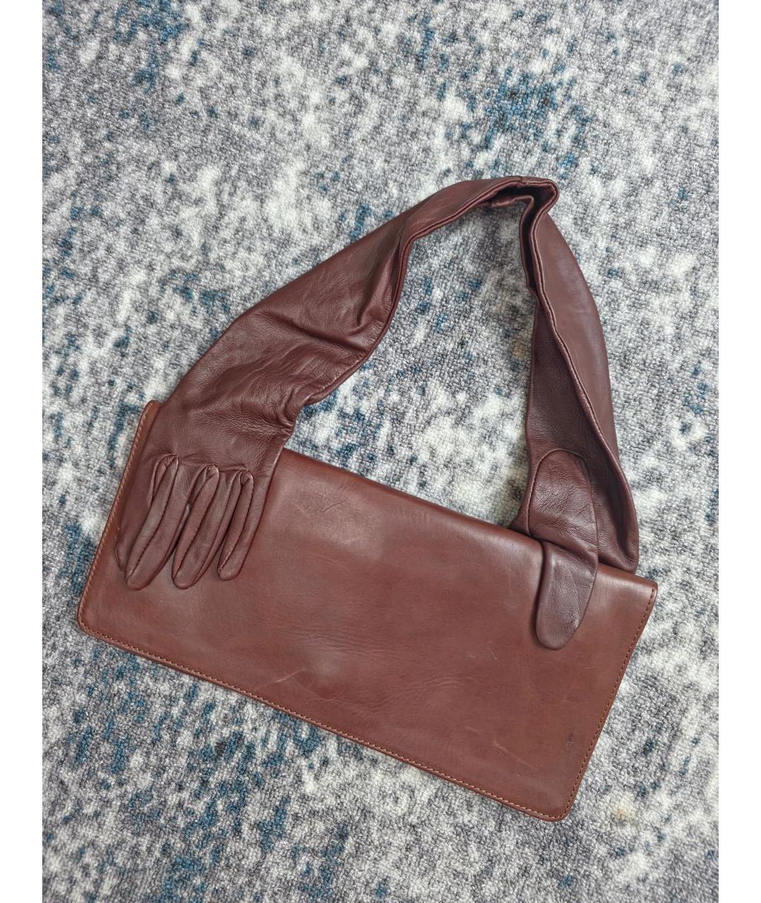 MAISON MARGIELA Коричневая кожаная сумка с короткими ручками, фото 2