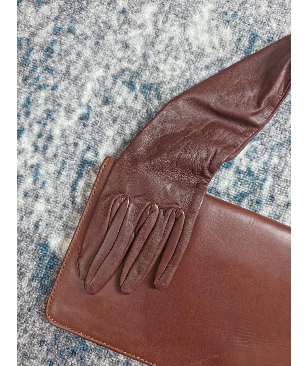 MAISON MARGIELA Коричневая кожаная сумка с короткими ручками, фото 3