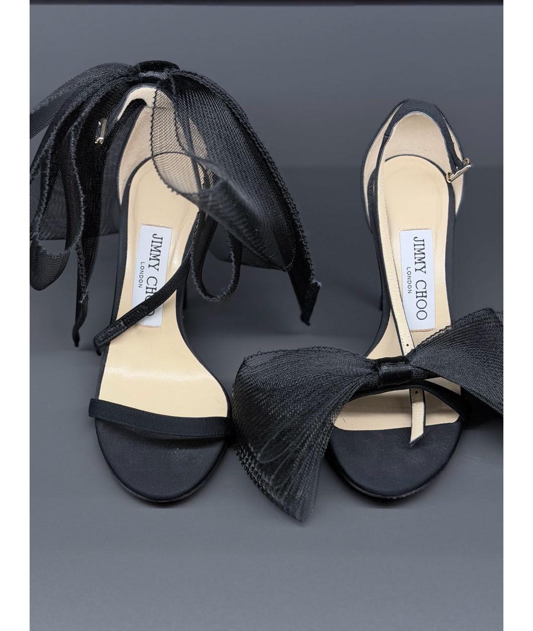 JIMMY CHOO Черные текстильные босоножки, фото 2