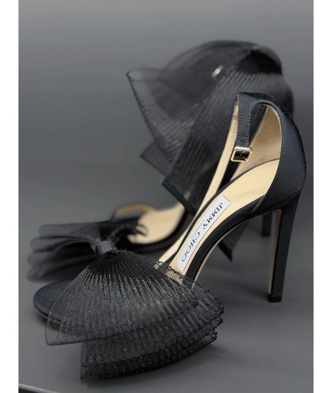 JIMMY CHOO Черные текстильные босоножки, фото 4