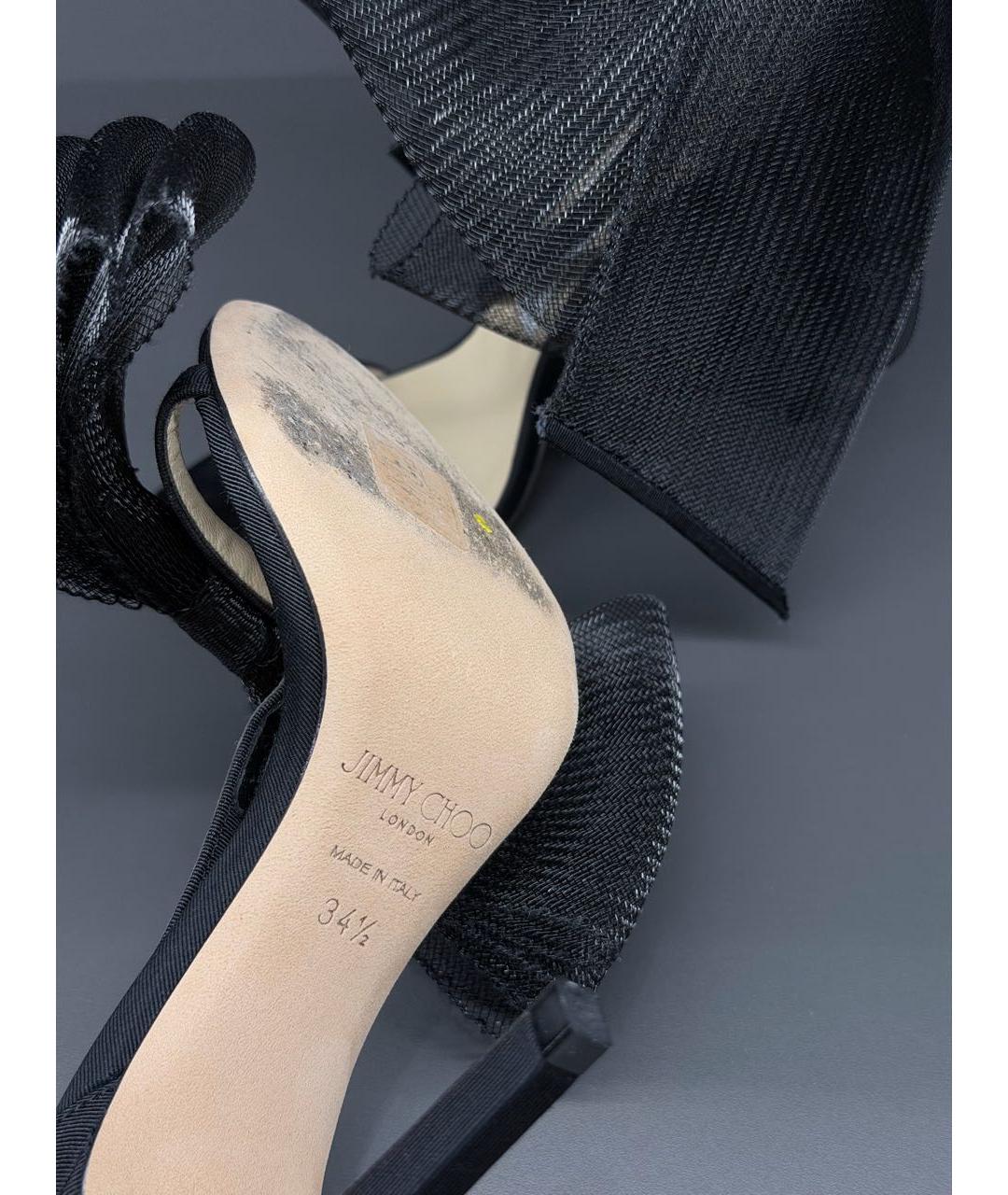 JIMMY CHOO Черные текстильные босоножки, фото 3
