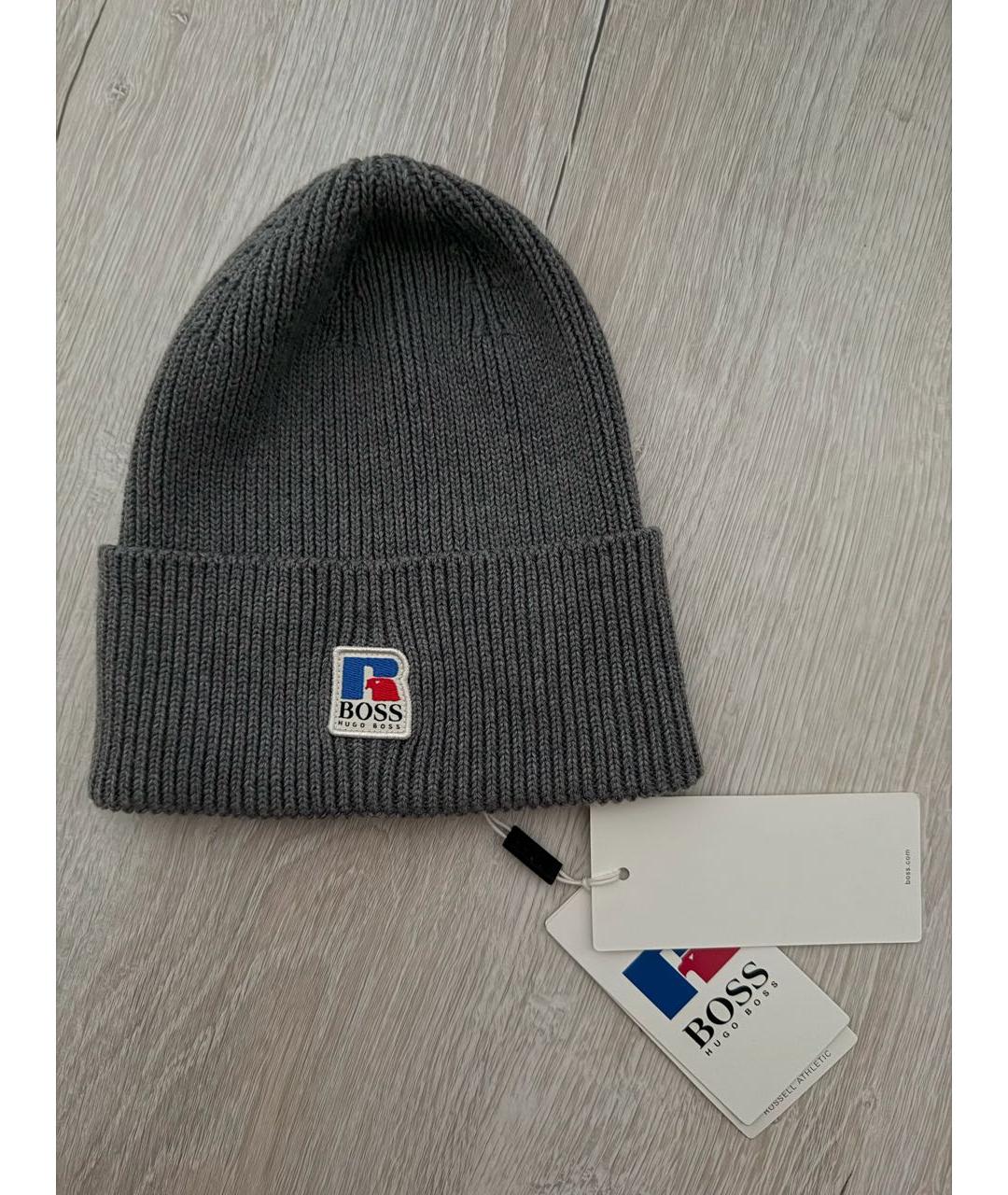 HUGO BOSS Серая шапка, фото 3