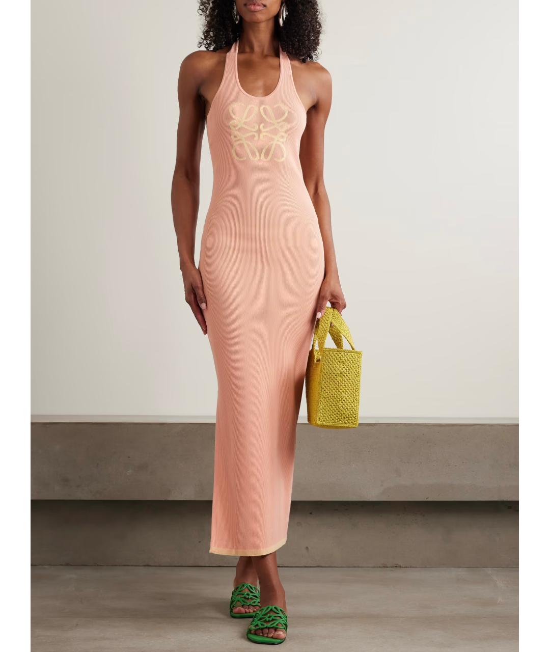 LOEWE Коралловое хлопковое повседневное платье, фото 2