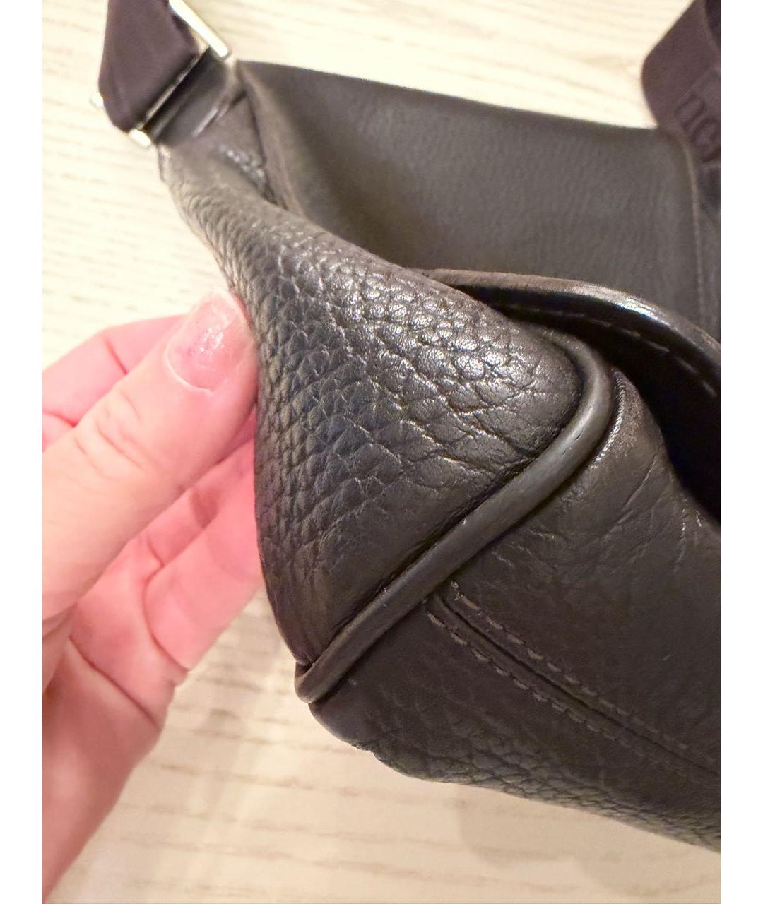 ERMENEGILDO ZEGNA XXX Коричневая кожаная сумка на плечо, фото 3