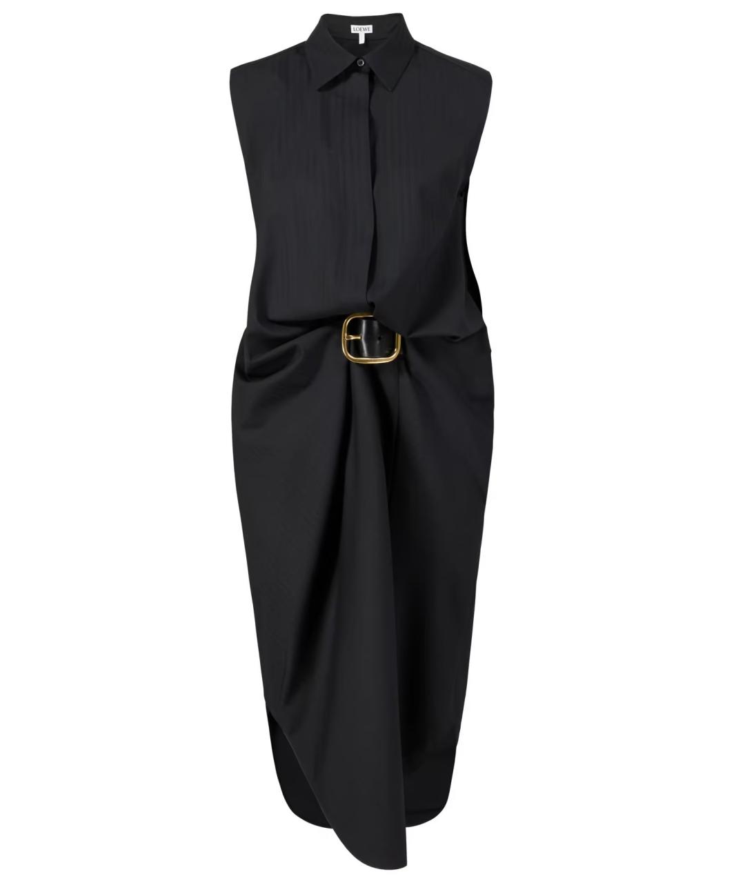 LOEWE Черное шерстяное коктейльное платье, фото 1