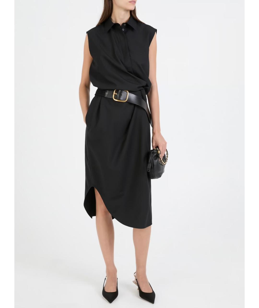 LOEWE Черное шерстяное коктейльное платье, фото 4