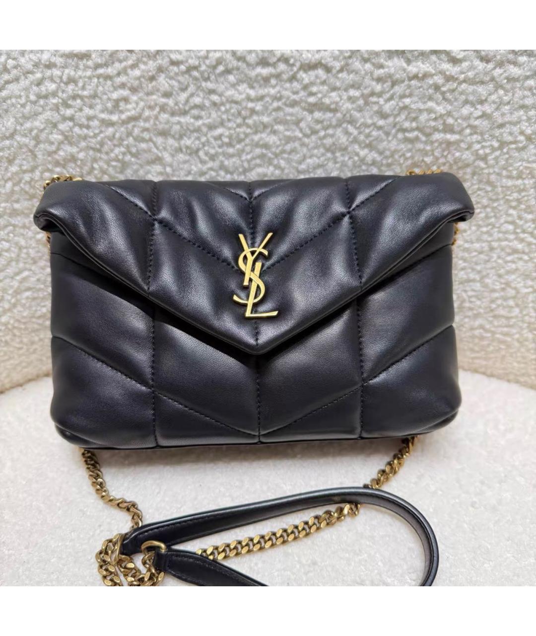 SAINT LAURENT Черная кожаная сумка тоут, фото 8