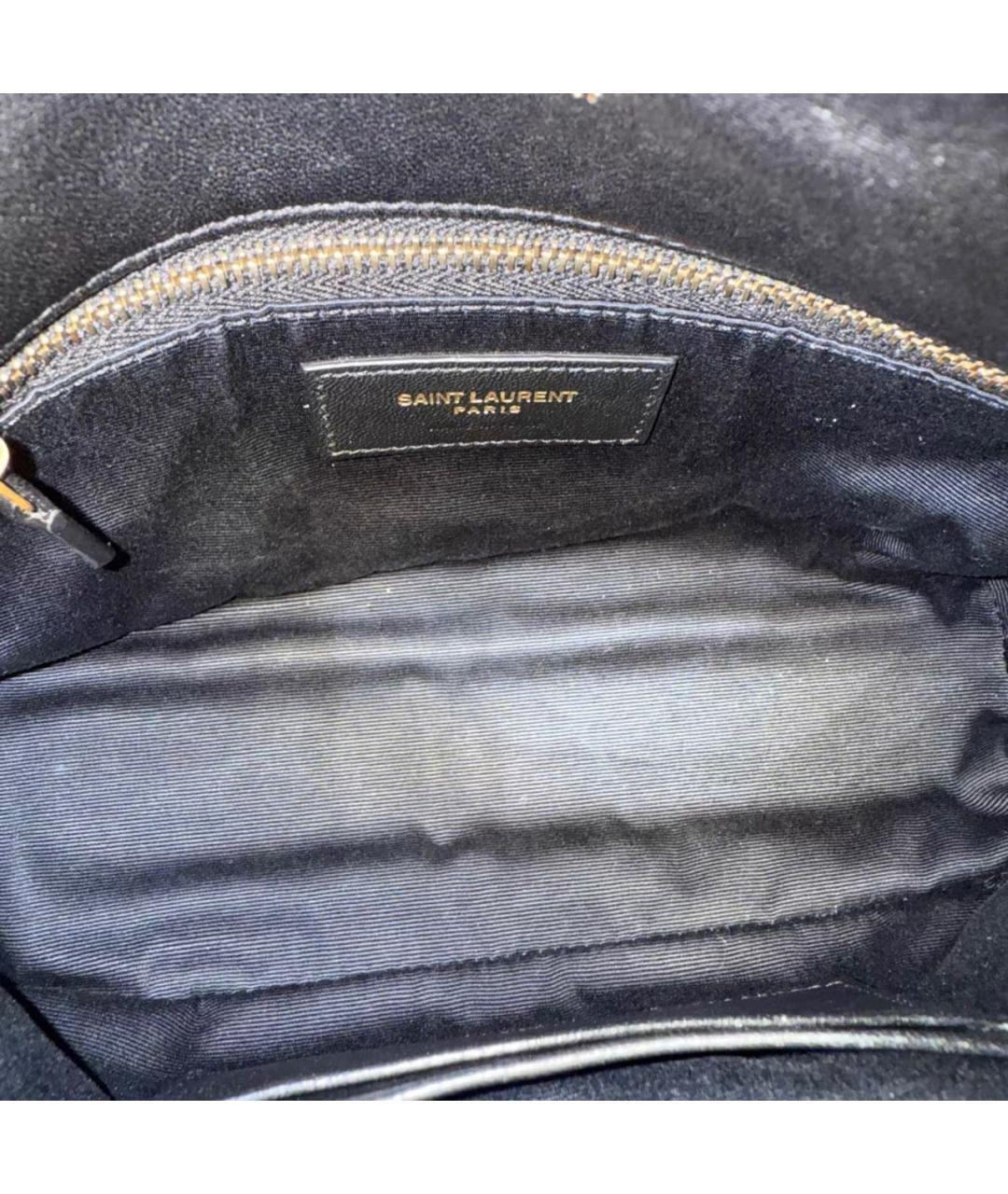 SAINT LAURENT Черная кожаная сумка тоут, фото 7