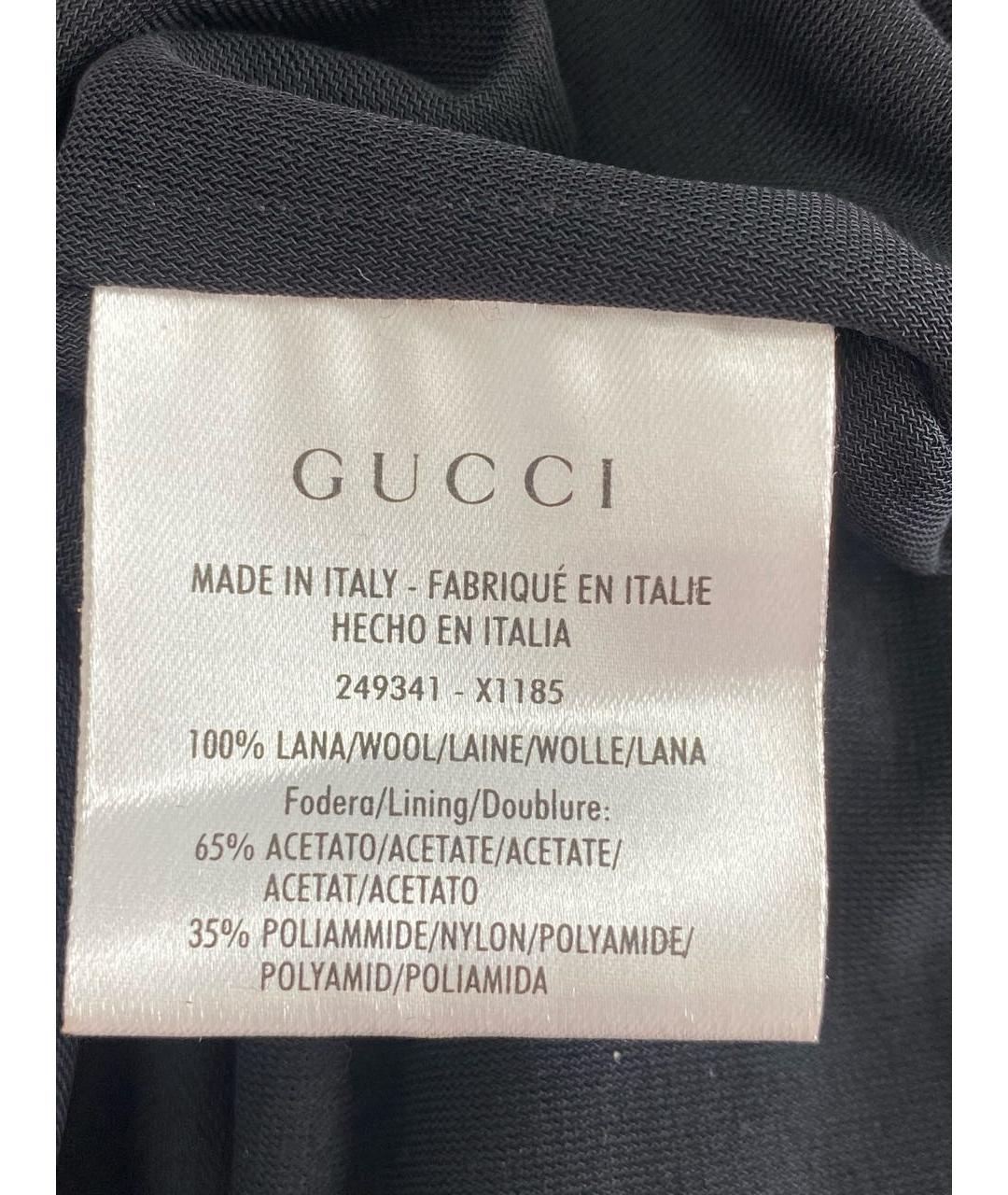 GUCCI Черное шерстяное повседневное платье, фото 8
