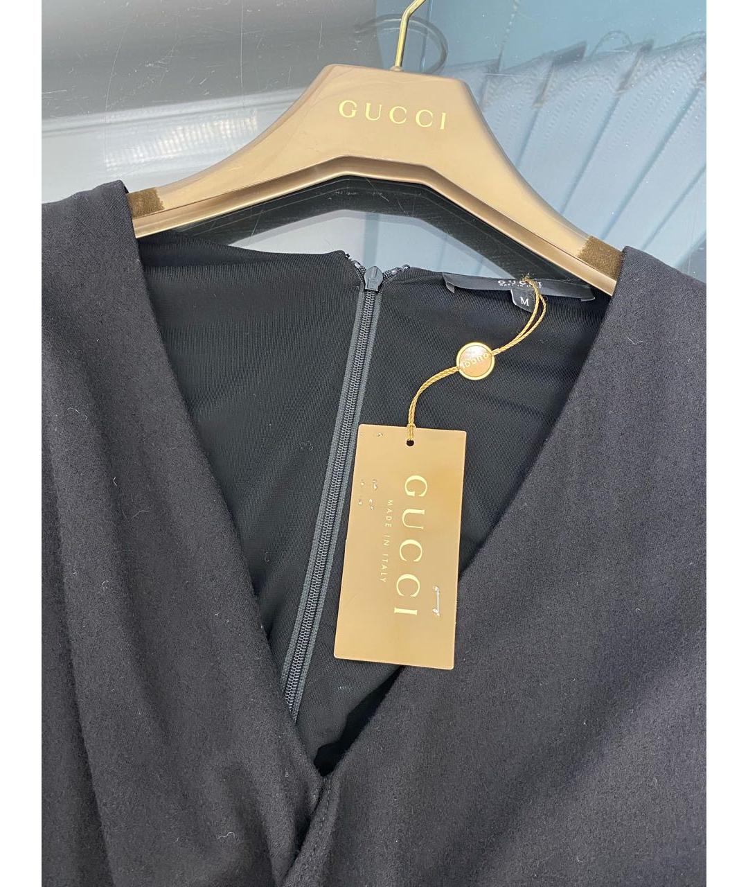 GUCCI Черное шерстяное повседневное платье, фото 3
