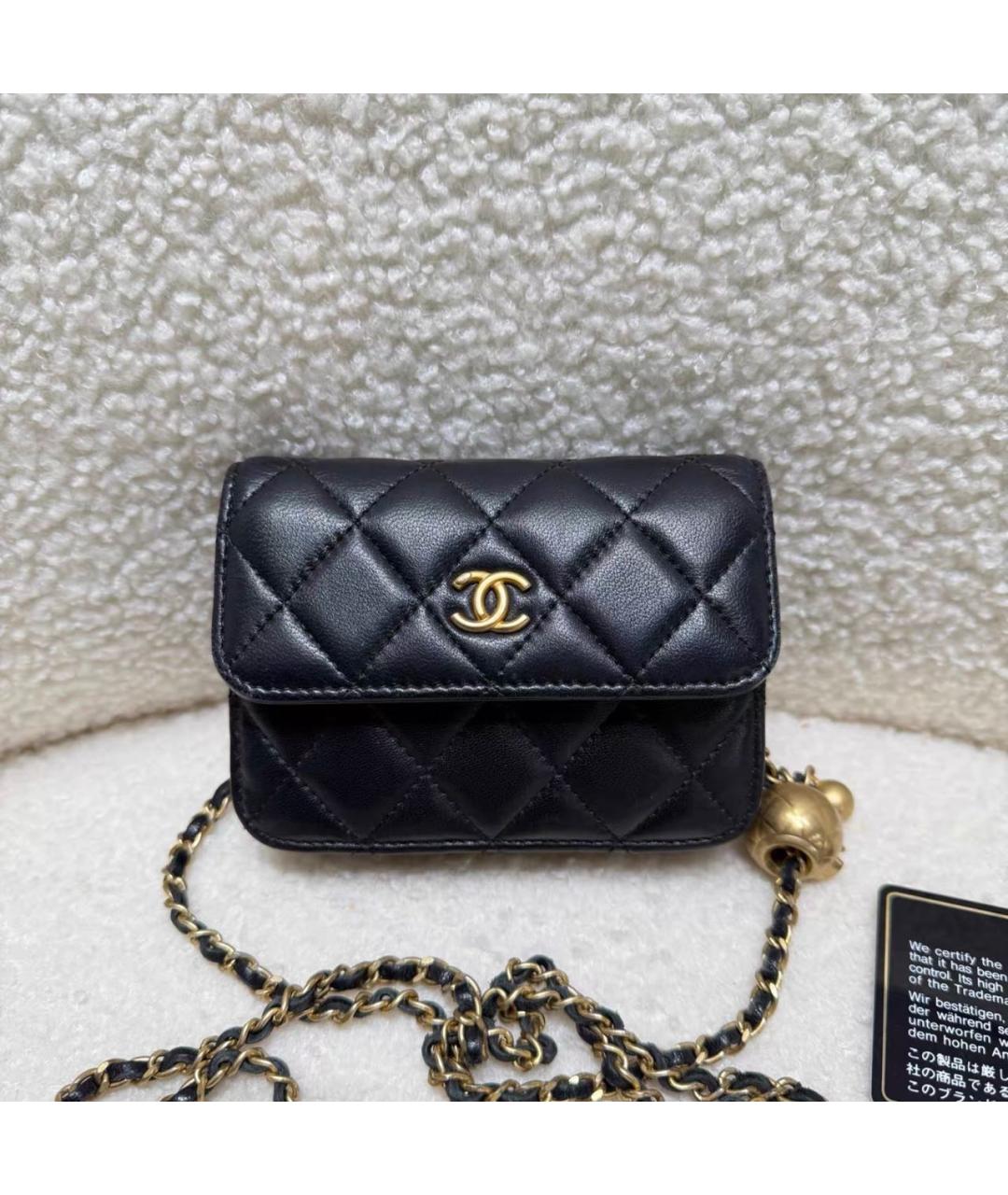 CHANEL Черная кожаная сумка через плечо, фото 8
