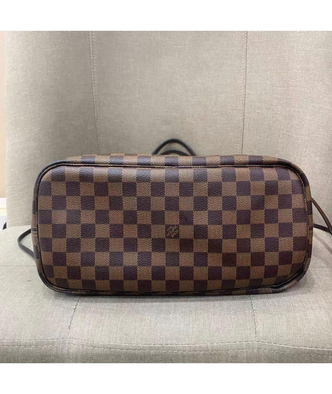 LOUIS VUITTON Коричневая кожаная сумка тоут, фото 5