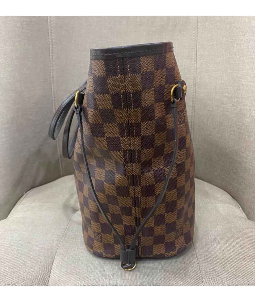 LOUIS VUITTON Коричневая кожаная сумка тоут, фото 4