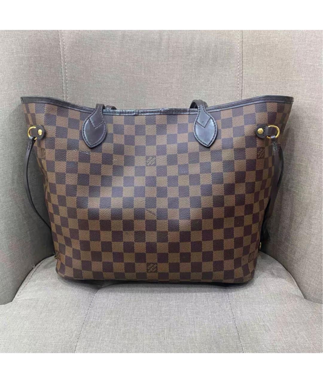 LOUIS VUITTON Коричневая кожаная сумка тоут, фото 3