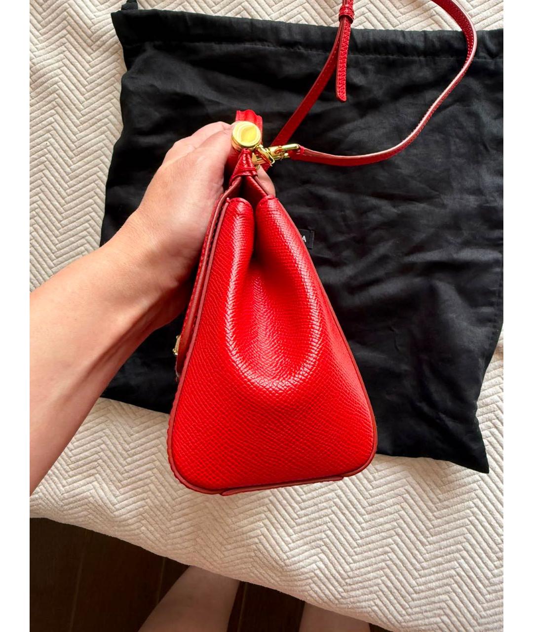 DOLCE&GABBANA Красная кожаная сумка через плечо, фото 2