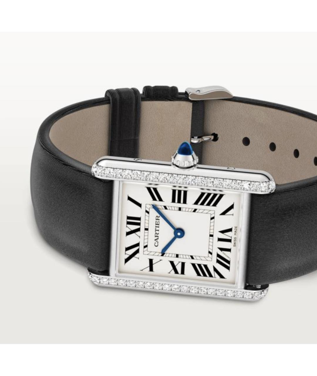CARTIER Черные часы из белого золота, фото 3