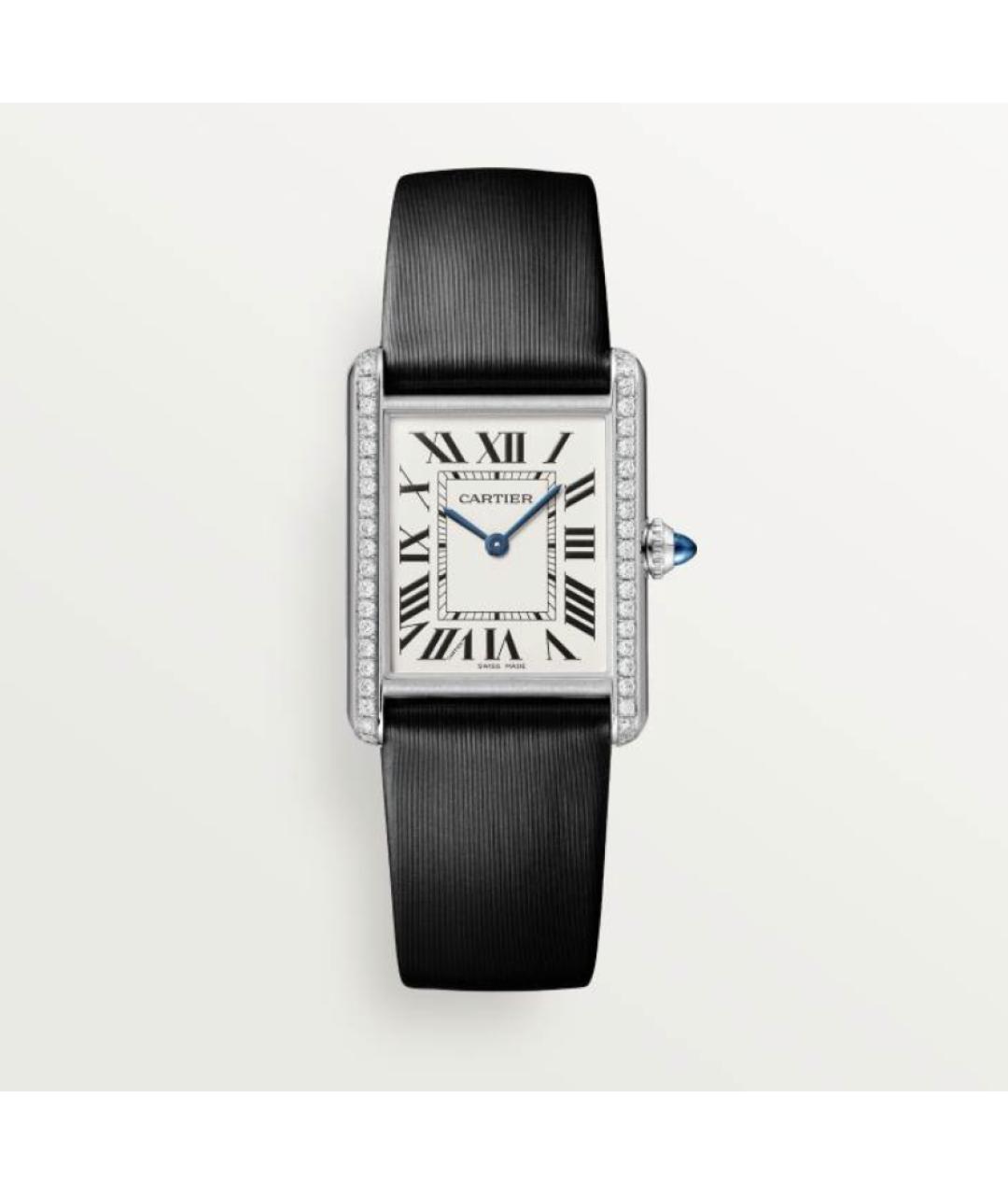 CARTIER Черные часы из белого золота, фото 4