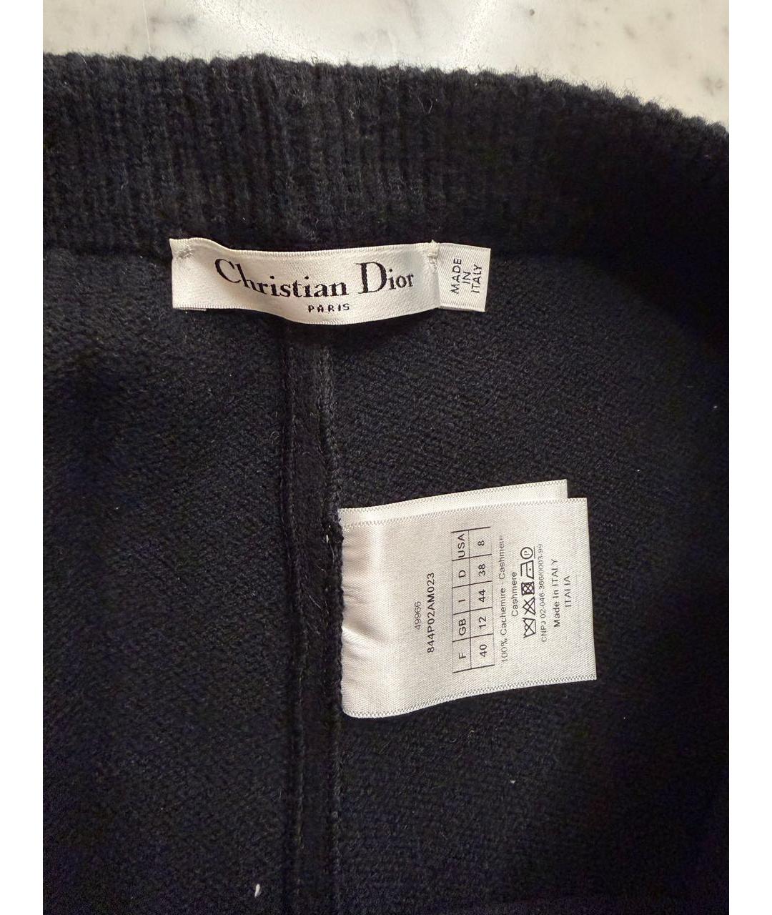 CHRISTIAN DIOR Черные кашемировые брюки широкие, фото 3