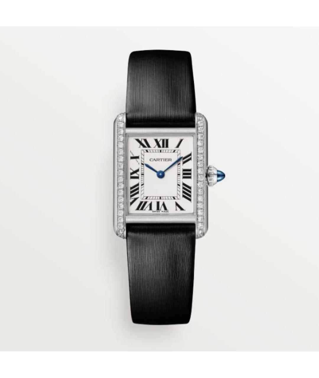 CARTIER Черные часы из белого золота, фото 4