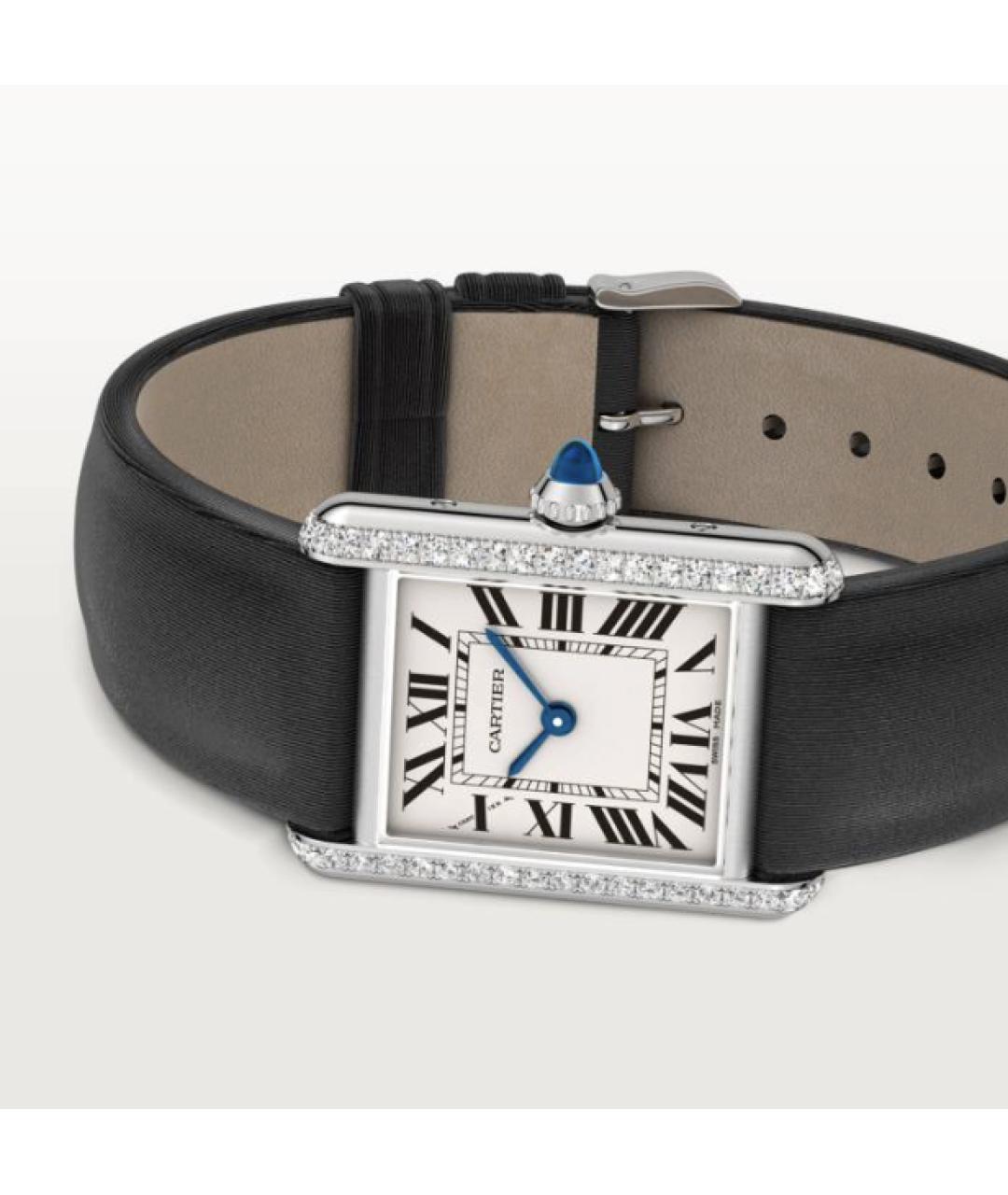 CARTIER Черные часы из белого золота, фото 3