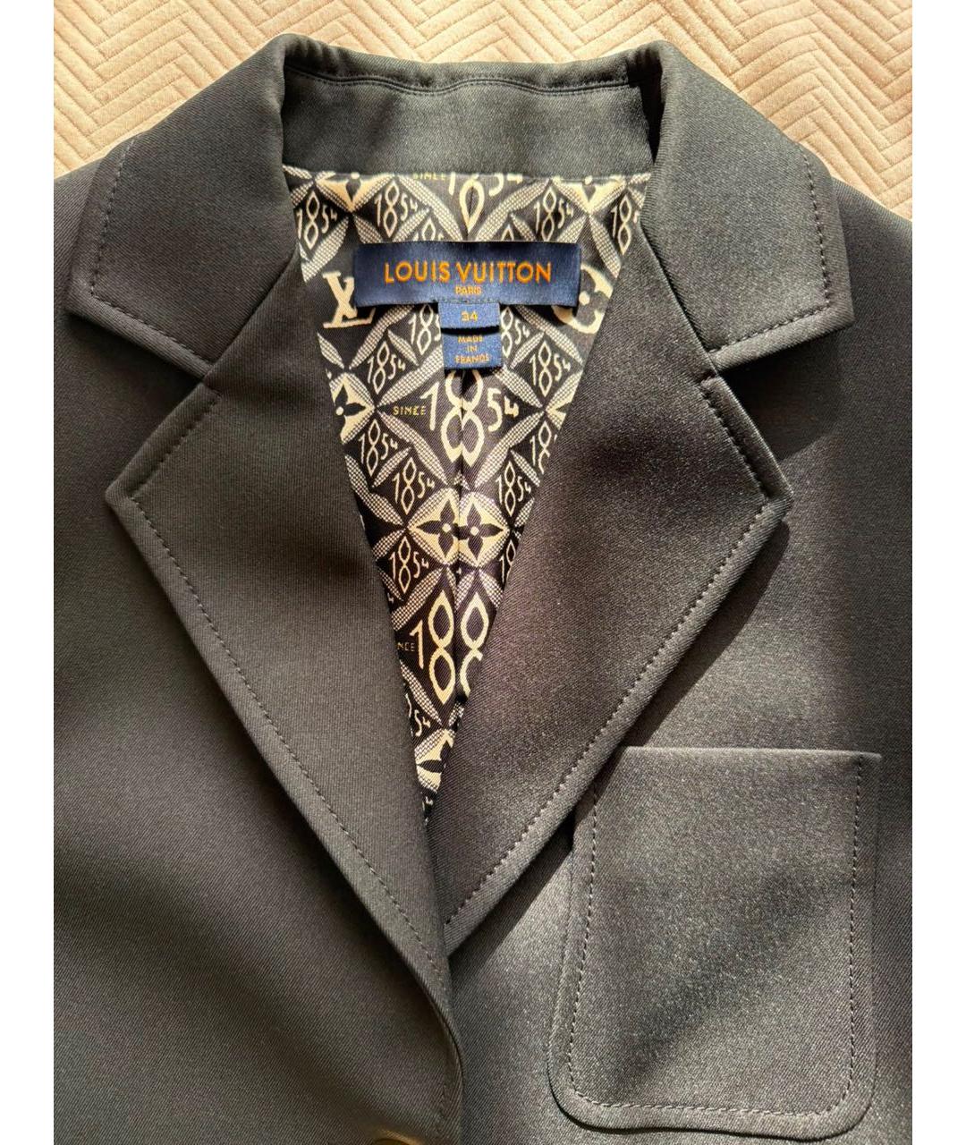 LOUIS VUITTON Черный полиэстеровый жакет/пиджак, фото 3