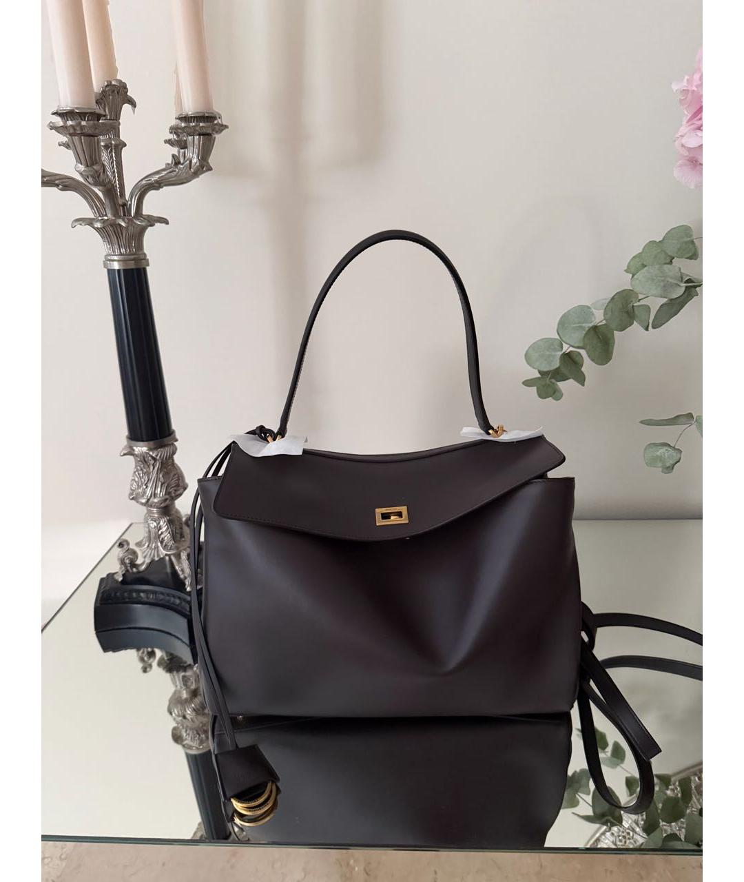 BALENCIAGA Коричневая кожаная сумка тоут, фото 5