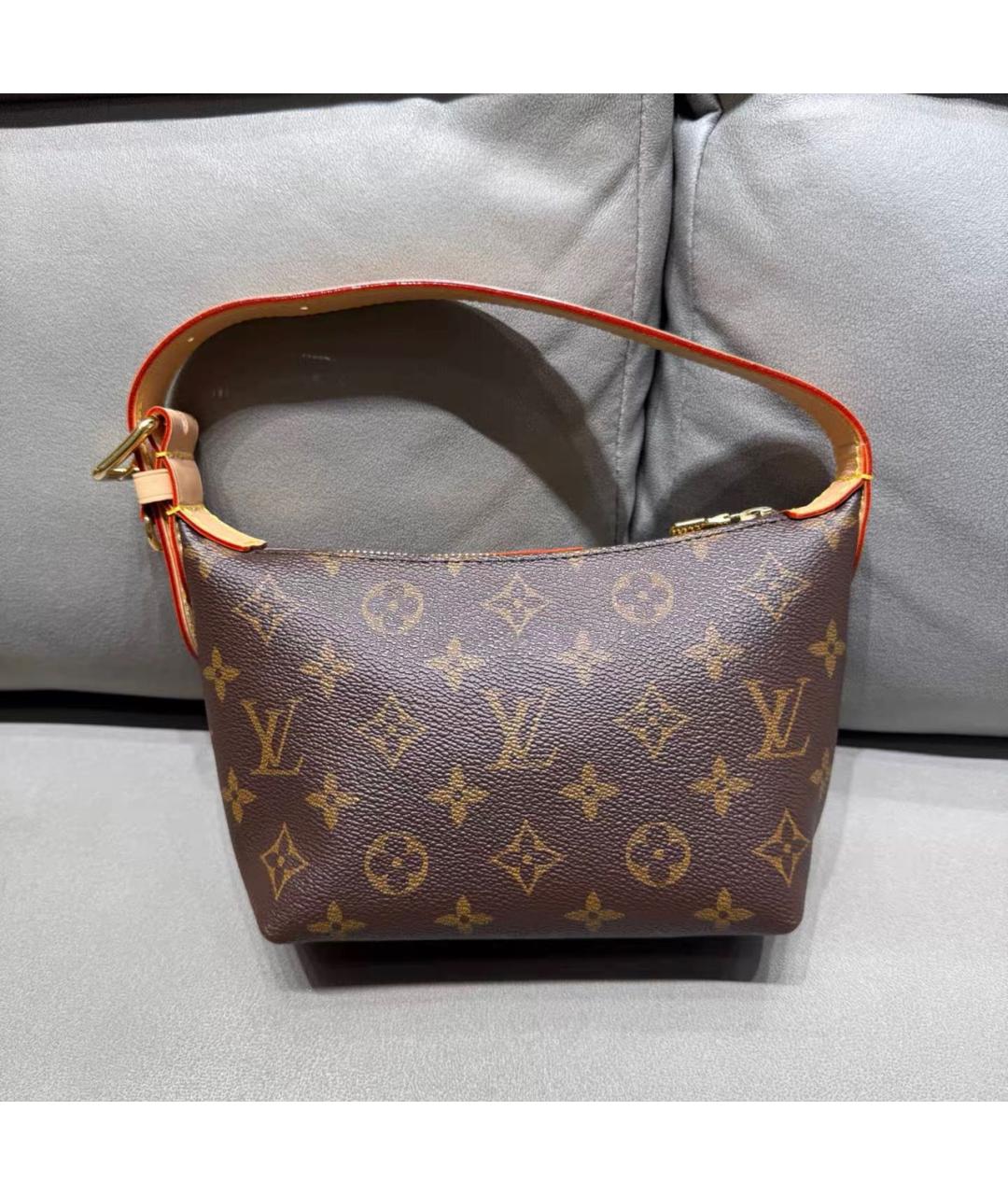 LOUIS VUITTON Коричневая кожаная сумка с короткими ручками, фото 2