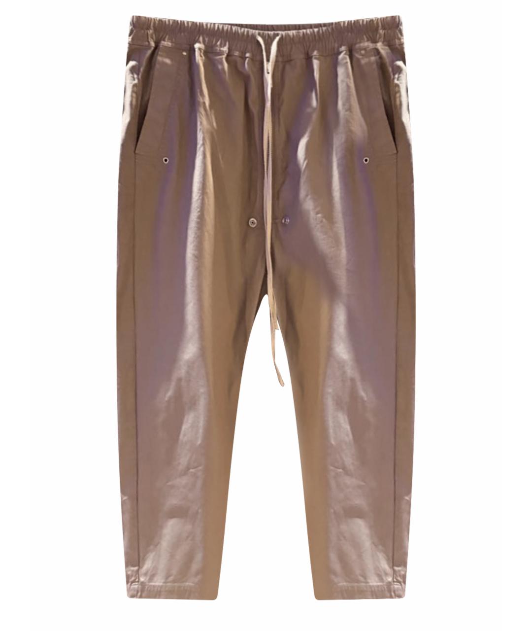RICK OWENS Бежевые хлопковые повседневные брюки, фото 1