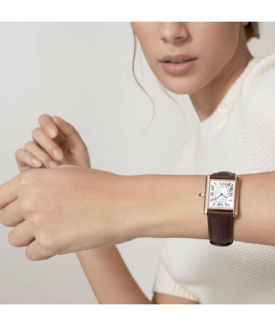 CARTIER Коричневые часы из розового золота, фото 2