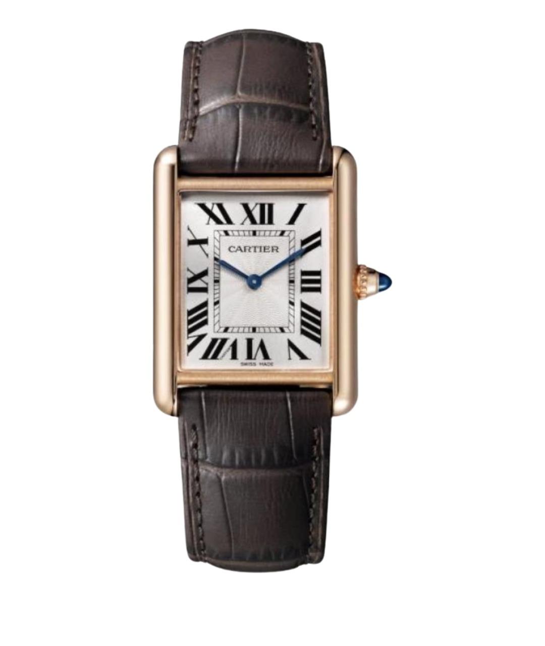 CARTIER Коричневые часы из розового золота, фото 1