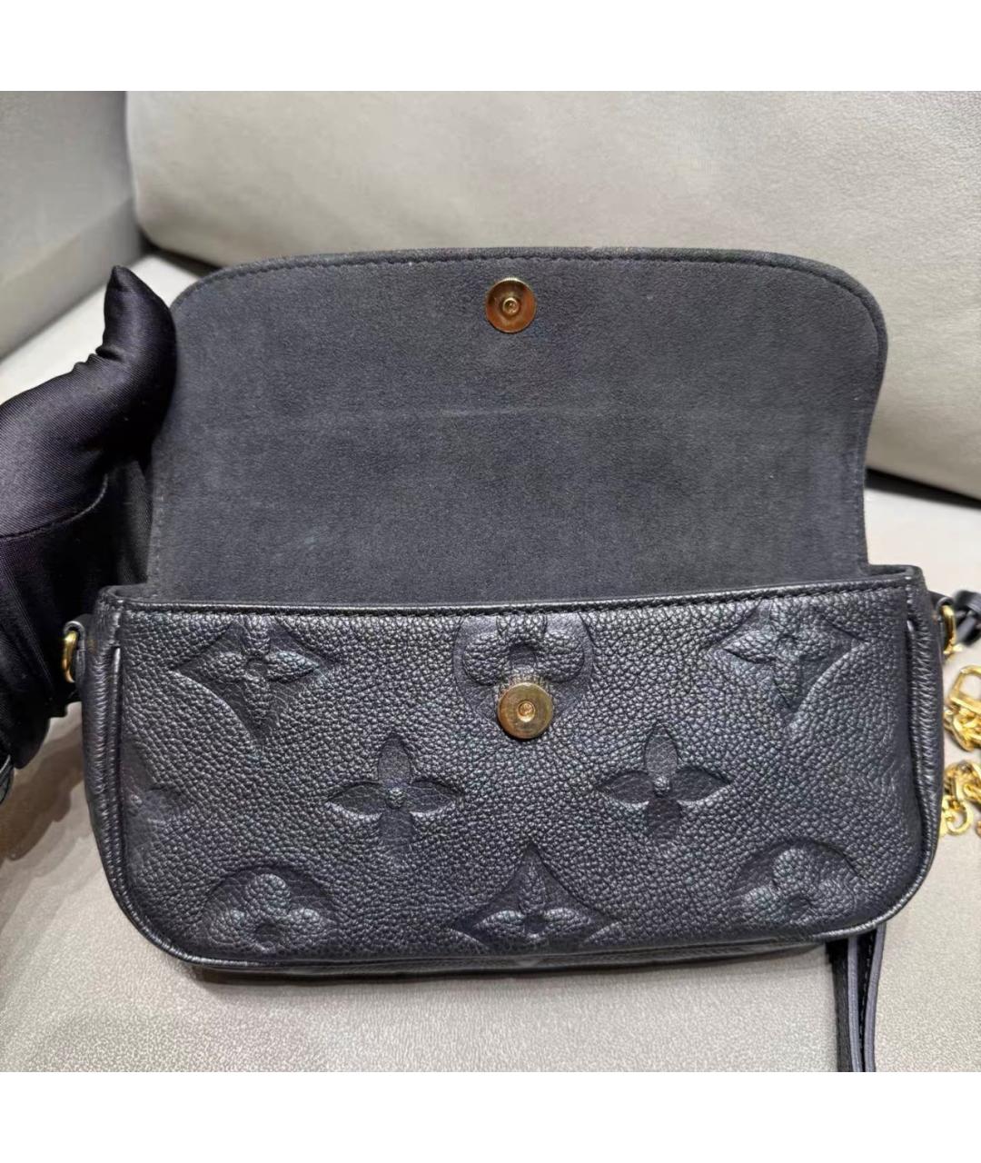 LOUIS VUITTON Черная кожаная сумка через плечо, фото 7