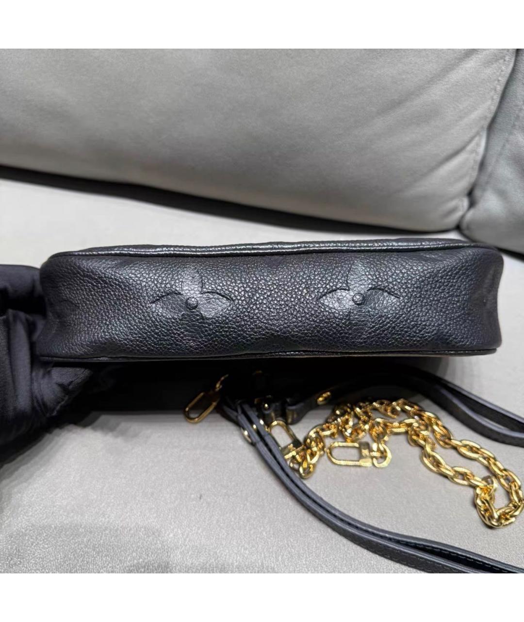 LOUIS VUITTON Черная кожаная сумка через плечо, фото 6