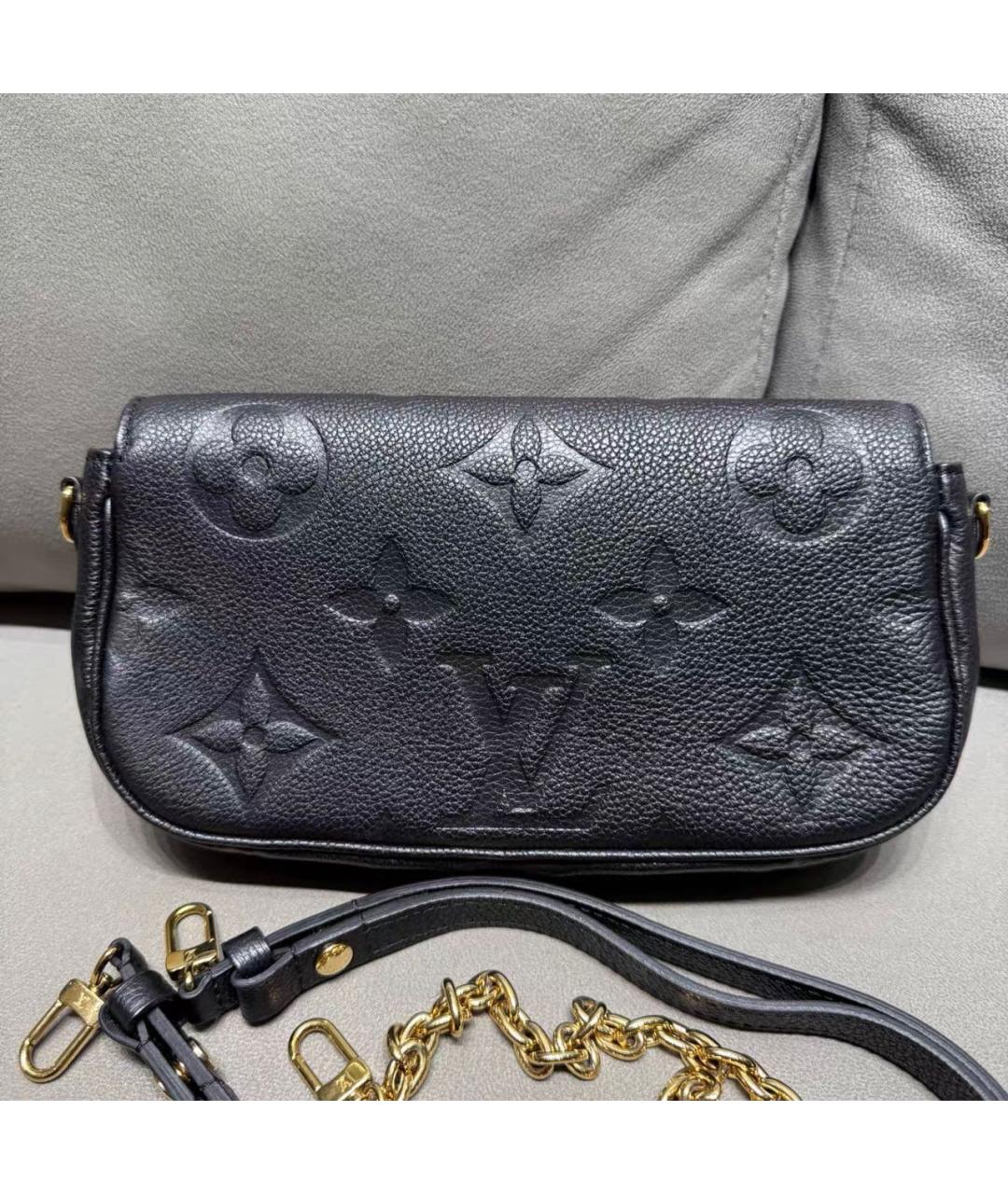 LOUIS VUITTON Черная кожаная сумка через плечо, фото 2