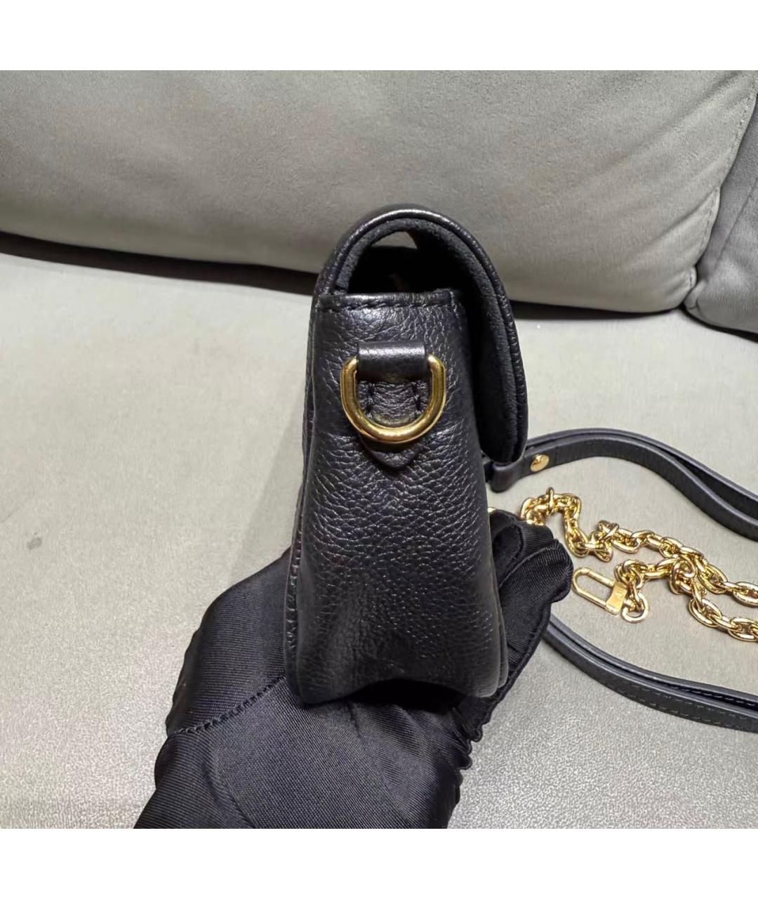 LOUIS VUITTON Черная кожаная сумка через плечо, фото 4
