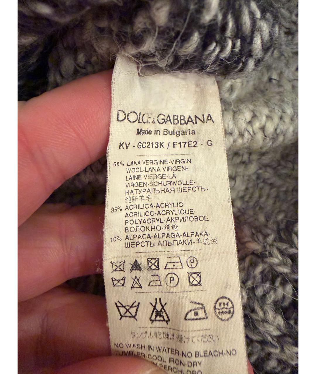 DOLCE&GABBANA Серый шерстяной джемпер / свитер, фото 5