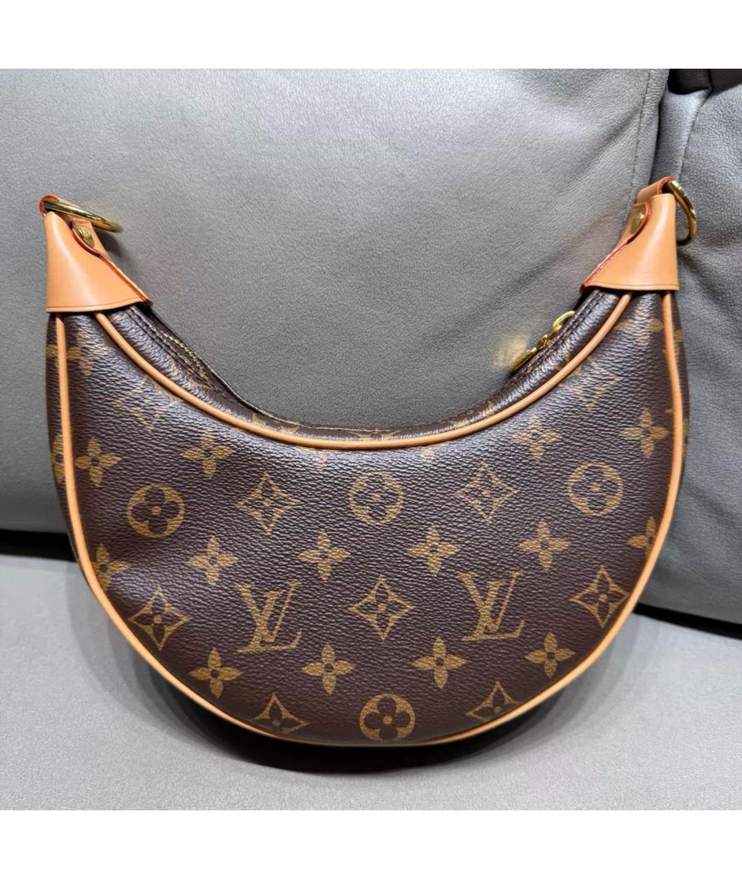 LOUIS VUITTON Коричневая кожаная сумка через плечо, фото 2