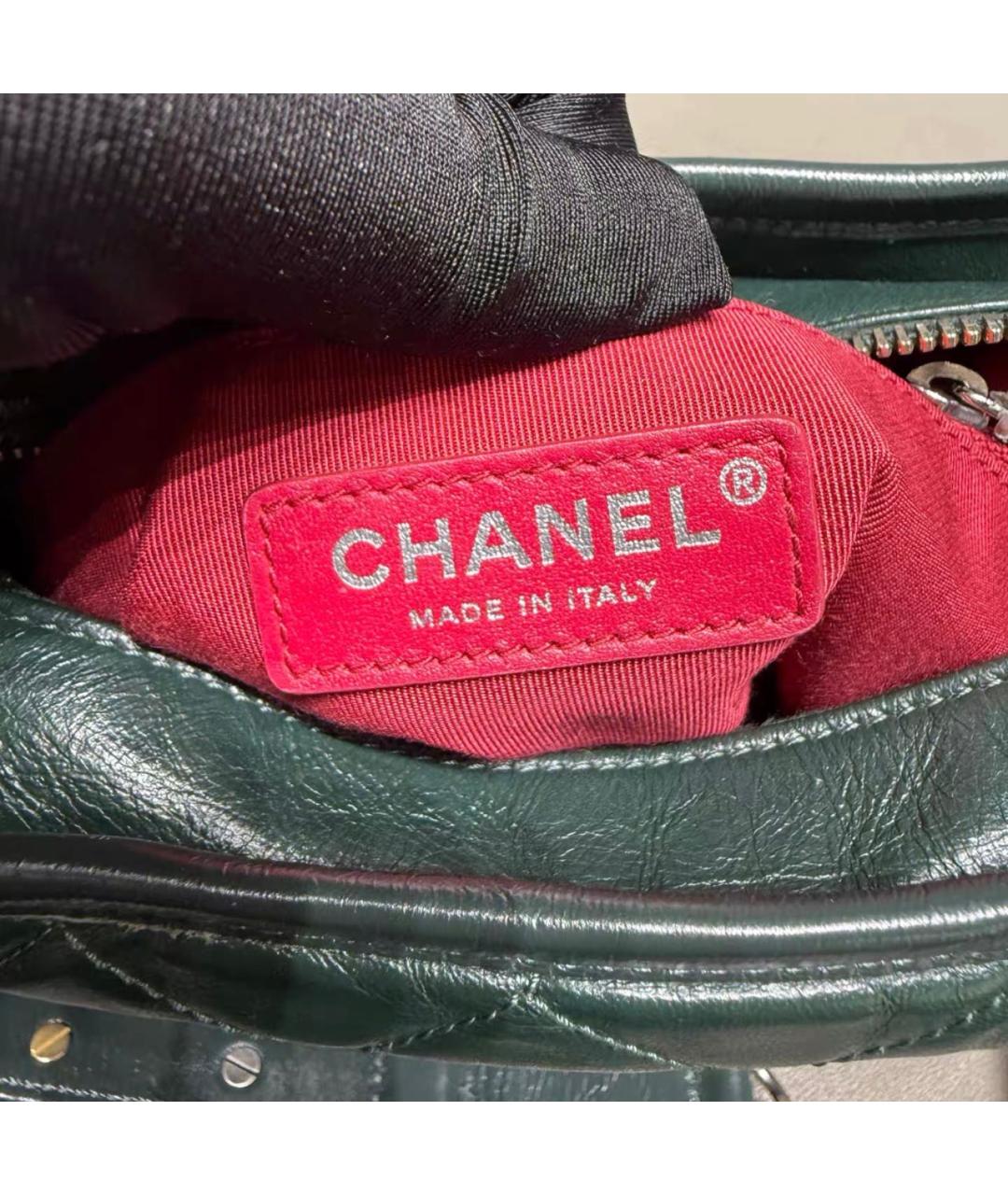 CHANEL Зеленая кожаная сумка через плечо, фото 7