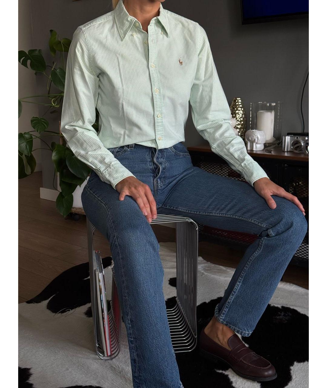 RALPH LAUREN Белая хлопковая рубашка, фото 2