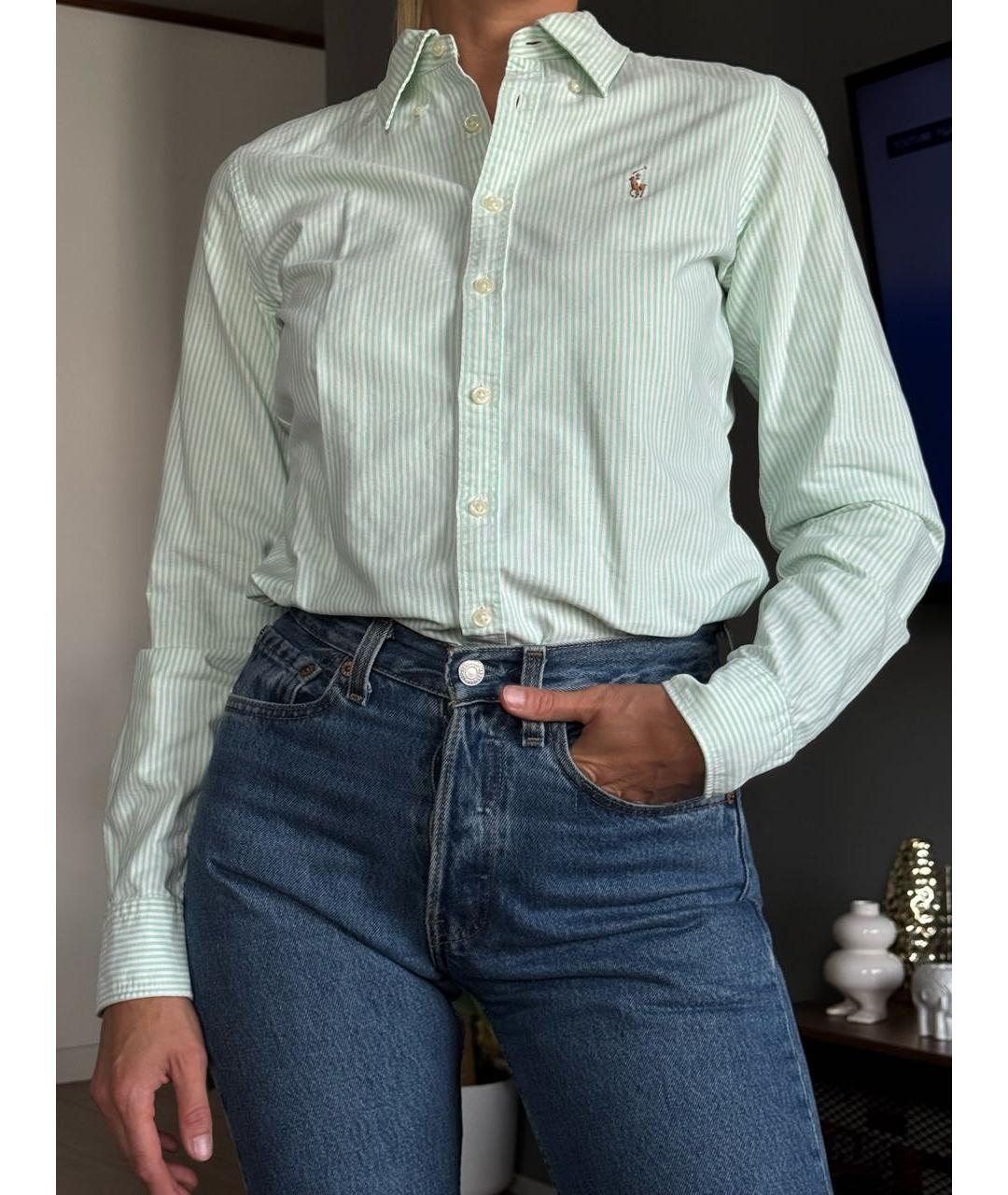 RALPH LAUREN Белая хлопковая рубашка, фото 4