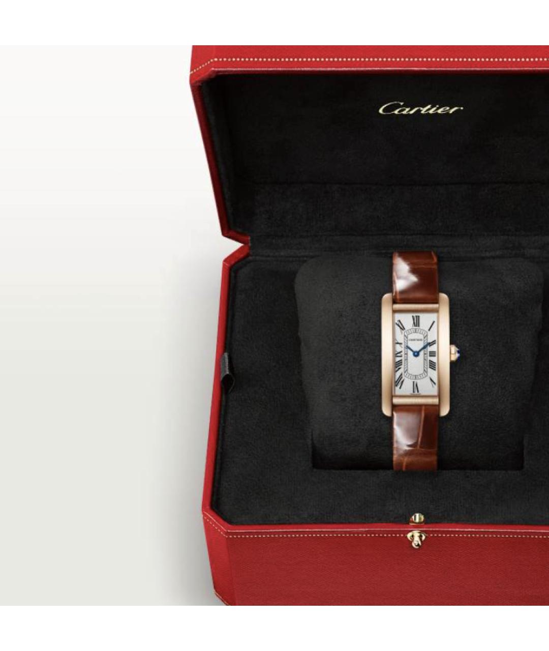 CARTIER Коричневые часы из розового золота, фото 3